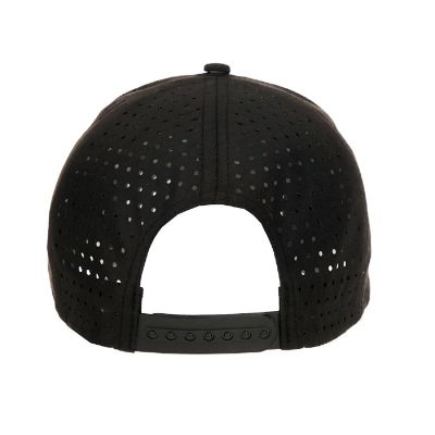 USA American Flag Patch 6-Panel Black Pre-Curved Snapback Hat Image 2