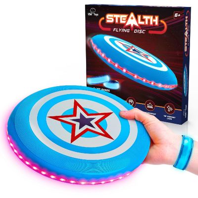 USA Toyz Stealth LED Flying Disc - Red/Blue Image 1