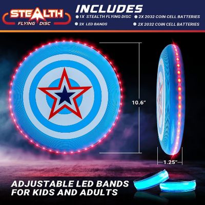 USA Toyz Stealth LED Flying Disc - Red/Blue Image 2
