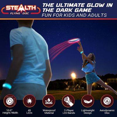 USA Toyz Stealth LED Flying Disc - Red/Blue Image 3