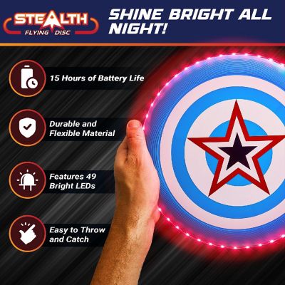 USA Toyz Stealth LED Flying Disc - Red/Blue Image 1