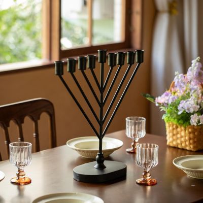 V-SHAPED MID-CENTURY MENORAH BLACK Image 1