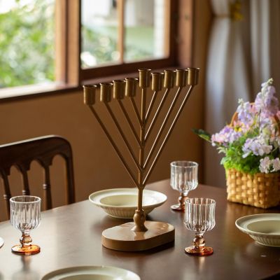 V-SHAPED MID-CENTURY MENORAH GOLD Image 1