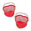 Valentine Heart-Shaped BPA-Free Plastic Baskets - 12 Pc. Image 1