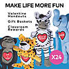 Valentine Long Arm Stuffed Animals - 12 Pc. Image 1