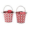 Valentine Pails with Chocolate Candy Hearts - 12 Pc. Image 1