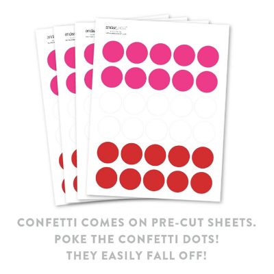 Valentine Pink Red Confetti, 180-Pack Image 1