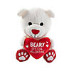 Valentine&#8217;s Day Heart Corduroy Stuffed Bears - 12 Pc. Image 1