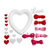 Valentine&#8217;s Day Wrapped Heart Wreath Craft Kit - Makes 3 Image 1