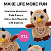 Valentine Stuffed Owls - 12 Pc. Image 1