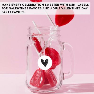 Valentines Black Scribbled Hearts Labels Image 3