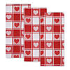 Valentines Checkered Heart Dishtowel (Set Of 3) Image 2