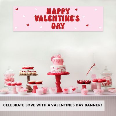 Valentine's Day Banner Retro Red Pink Image 1