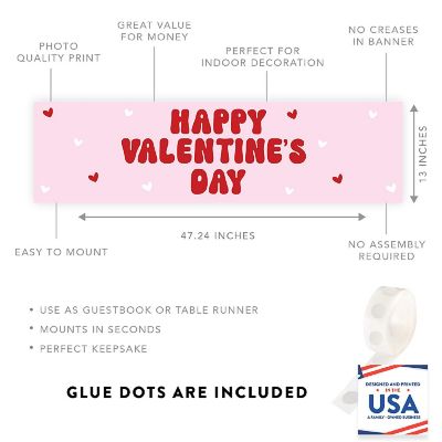 Valentine's Day Banner Retro Red Pink Image 2