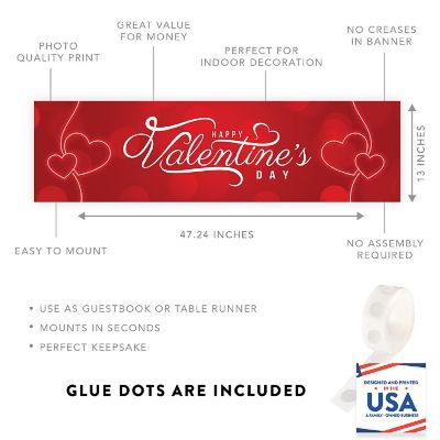 Valentine's Day Banner with Neon Hearts Image 2