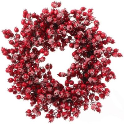 Valentine's Day Iced Berry Wreath 22" Image 1