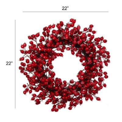 Valentine's Day Iced Berry Wreath 22" Image 3