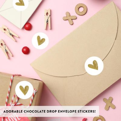 Valentines Gold Scribbled Hearts Labels Image 1