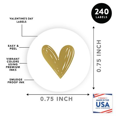 Valentines Gold Scribbled Hearts Labels Image 2