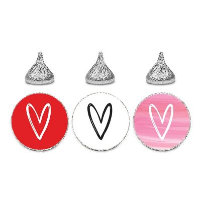 Valentines White Black Choc Drop Labels Image 1