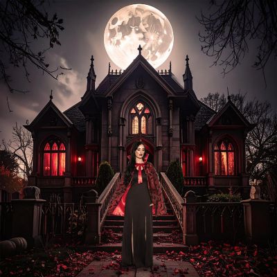 Vampire Adult Costume Mini Cape  Standard Image 1