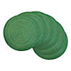 Variegated Green Lurex Round Polypropylene Woven Placemat (Set Of 6) Image 1
