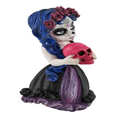 Veronese Design Cosplay Kids Mini Day of Dead Girl Holding Skull Resin ...