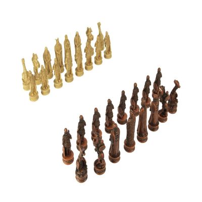 Veronese Design Intricately Detailed Viking Warriors Chessmen Set Chess Pieces Image 1