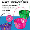 Vibrant Large Solid Color Bamboo Easter Baskets - 12 Pc. Image 1
