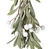 Vickerman 10.5" Green Artificial Mistletoe with White Berries, 4 per bag. Image 2