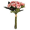 Vickerman 10" Artificial Pink Rose Bouquet, Set of 3 Image 1