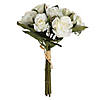 Vickerman 10" Artificial White Rose Bouquet, Set of 3 Image 1