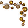 Vickerman 10' Gold Assorted Finish Branch Ball Ornament Garland. Image 3