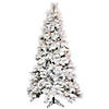 Vickerman 10' Proper 63" Flocked Atka Slim Artificial Christmas Tree, Warm White LED lights. Image 1