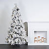 Vickerman 10' Proper 63" Flocked Atka Slim Artificial Christmas Tree, Warm White LED lights. Image 1