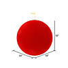 Vickerman 10" Red Flocked Ball Ornament Image 1