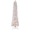 Vickerman 10' White Pencil Artificial Christmas Tree, Warm White 8 function LED Lights Image 1