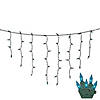 Vickerman 100 Lights Teal with Green Wire Icicle Set - 9' Long Christmas Light Set Image 1