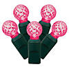 Vickerman 100 Magenta G12 LED Single Mold Light on Green Wire, 34' Light Strand Image 1