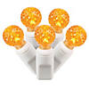 Vickerman 100 Orange G12 LED Single Mold Light on White Wire, 34' Light Strand Image 1