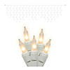 Vickerman 100 White Mini Light Icicle Light on White Wire, 9' Light Strand Image 1
