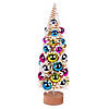 Vickerman 12" Vintage Tabletop Frosted Gold Artificial Tree, Multi-colored Ornament. Image 1