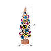 Vickerman 12" Vintage Tabletop Frosted Gold Artificial Tree, Multi-colored Ornament. Image 1