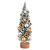 Vickerman 12" Vintage Tabletop Frosted Green Artificial Christmas Tree,  Silver and Gold Ornament Image 1