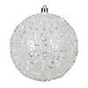 Vickerman 12" White Glitter Hail Ball Ornament Image 1