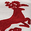 Vickerman  12" x 60" Embroidered Red Reindeer White Cotton Table Runner Image 1