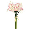 Vickerman 14'' Artificial Pink Calla Lily. Eight stems per pack. Image 1