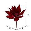 Vickerman 14" Artificial Red Double Sided Velvet Poinsettia Christmas Pick Image 1