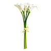 Vickerman 14'' Artificial White Calla Lily. Eight stems per pack. Image 1