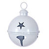 Vickerman 14" Matte White Iron Bell Ornament. Image 1